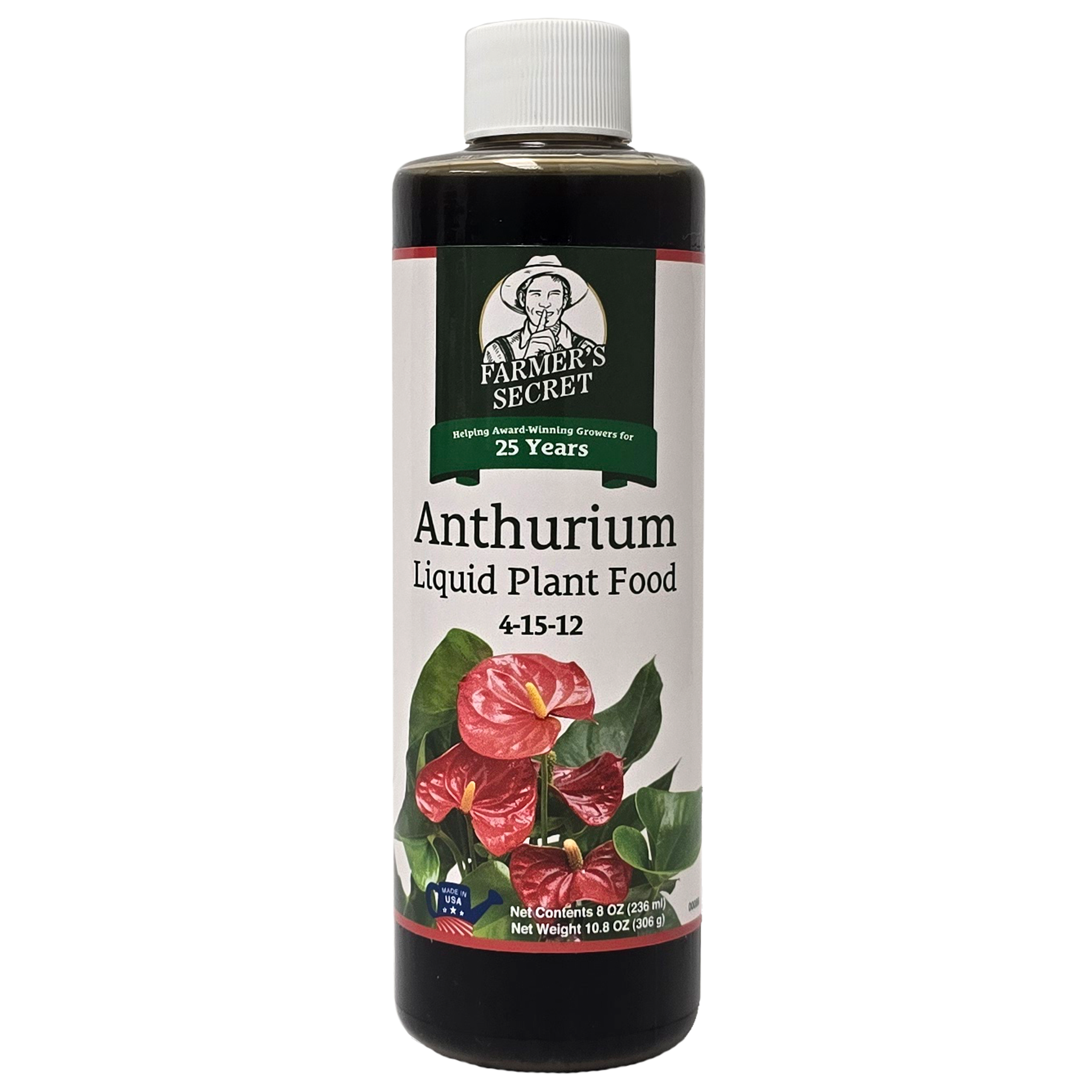 anthurium llc Farmer's Secret Anthurium Liquid Plant Food Fertilizer (8oz) - Super Concentrated - Promotes Growth and Flowering
